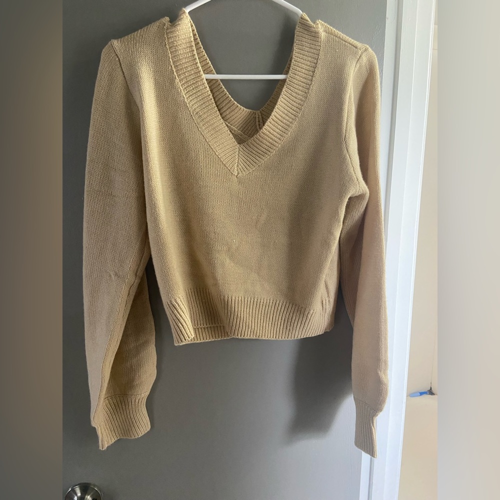 Tan cropped sweater